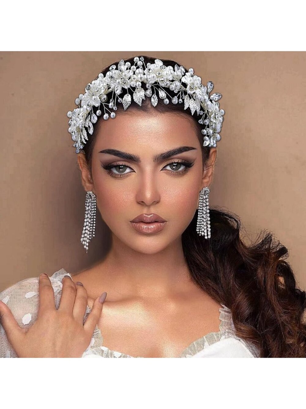 Elegant Pearl & Crystal Bridal Headband - Floral Hair Accessories for Weddings